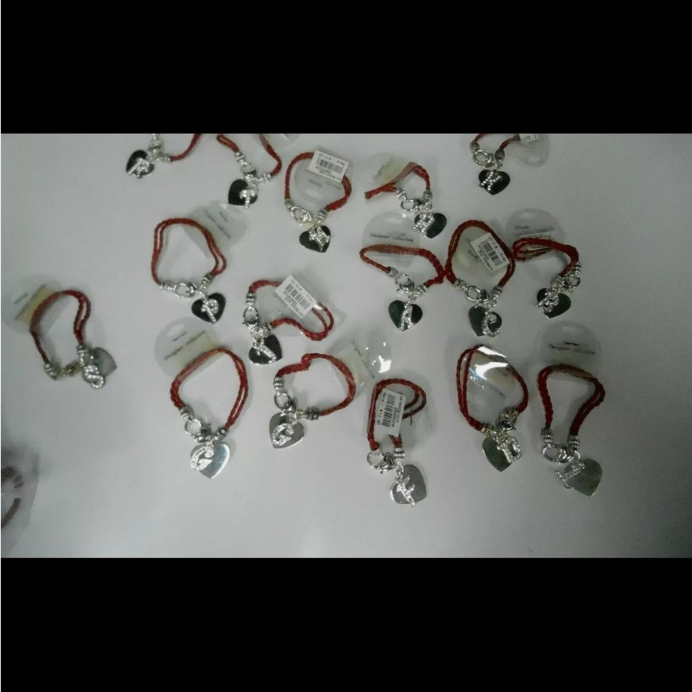 CRYSTAL RED HEART INITIAL BRACELETS NEW VINTAGE Y2K